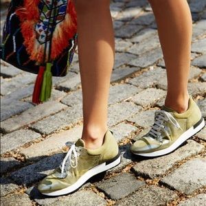 ✨Free People Olive & Gold Fashion Tennis Shoes